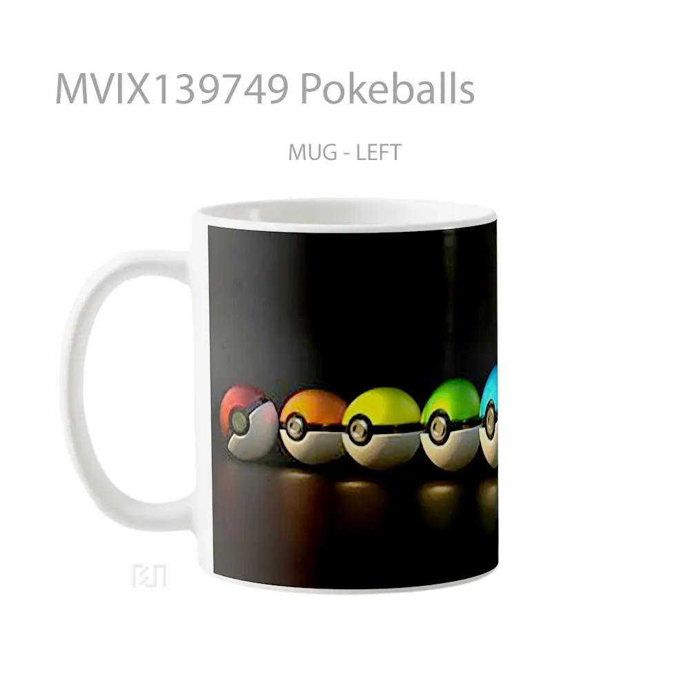 Mug Pokeballs Gelas Keramik Unik - All-side / Desain