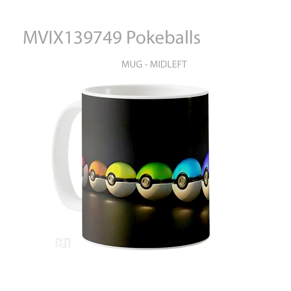 Mug Pokeballs Gelas Keramik Unik - All-side / Desain