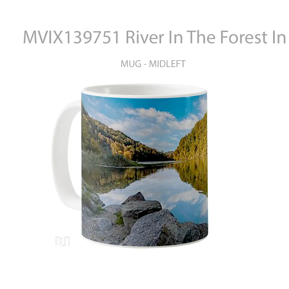 Mug River In The Forest In Switzerland Gelas Pemandangan Alam - All-side / Desain
