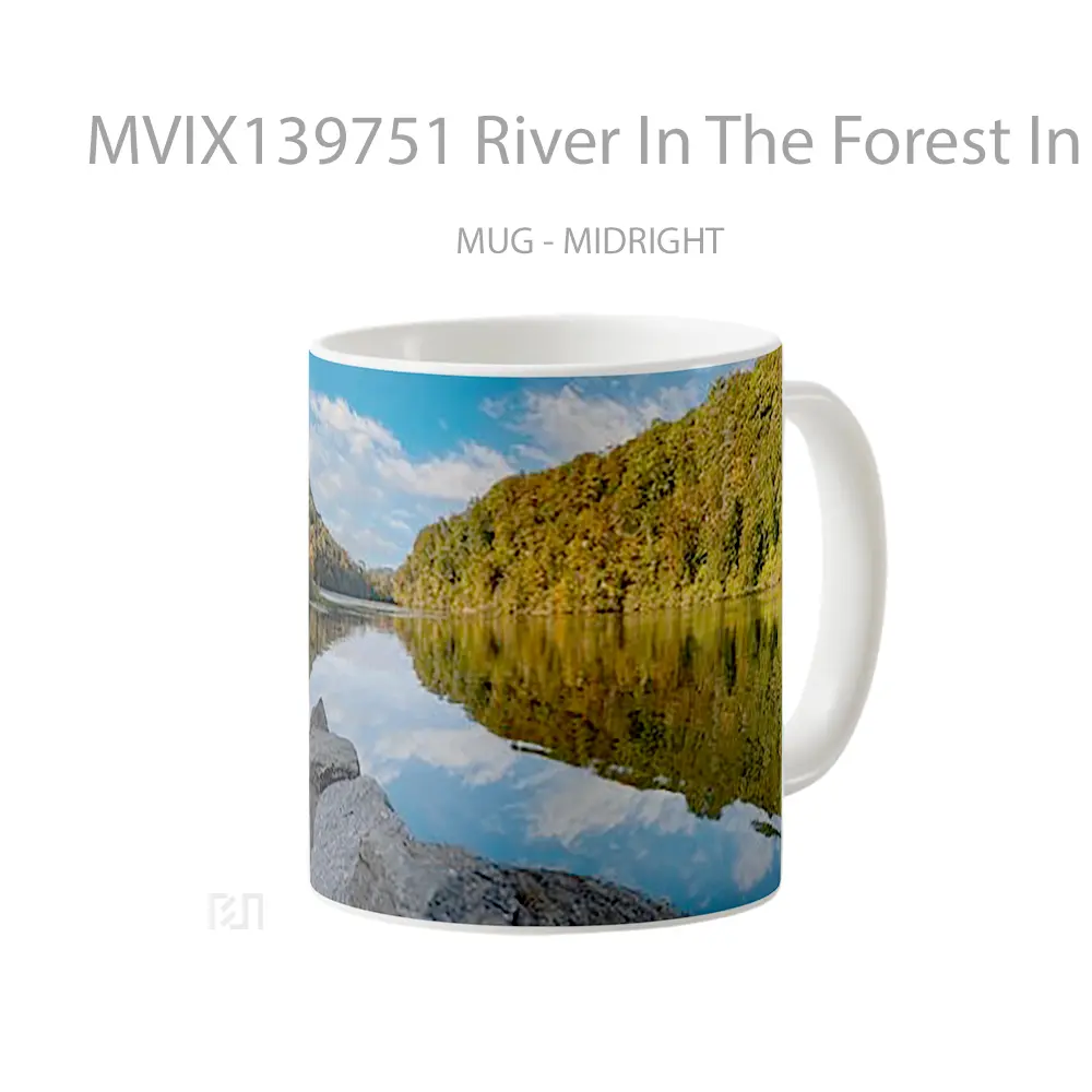 Mug River In The Forest In Switzerland Gelas Pemandangan Alam - All-side / Desain