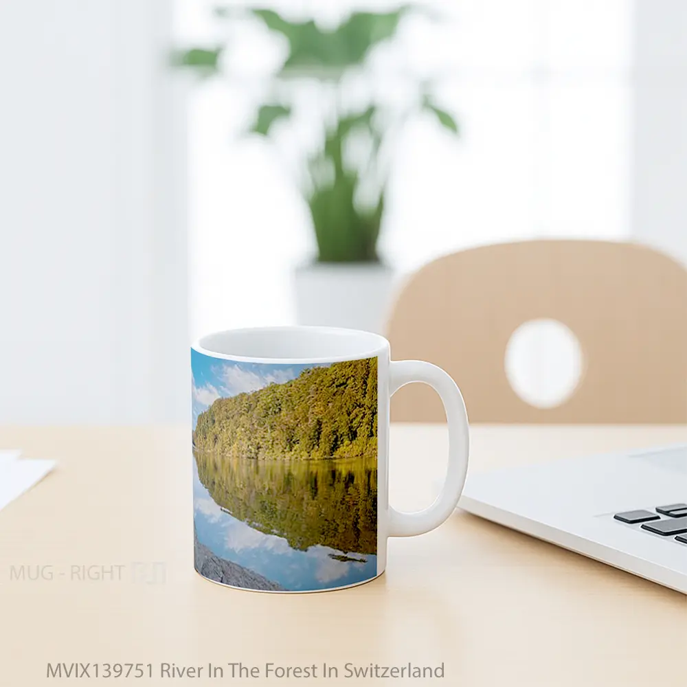 Mug River In The Forest In Switzerland Gelas Pemandangan Alam - All-side / Desain