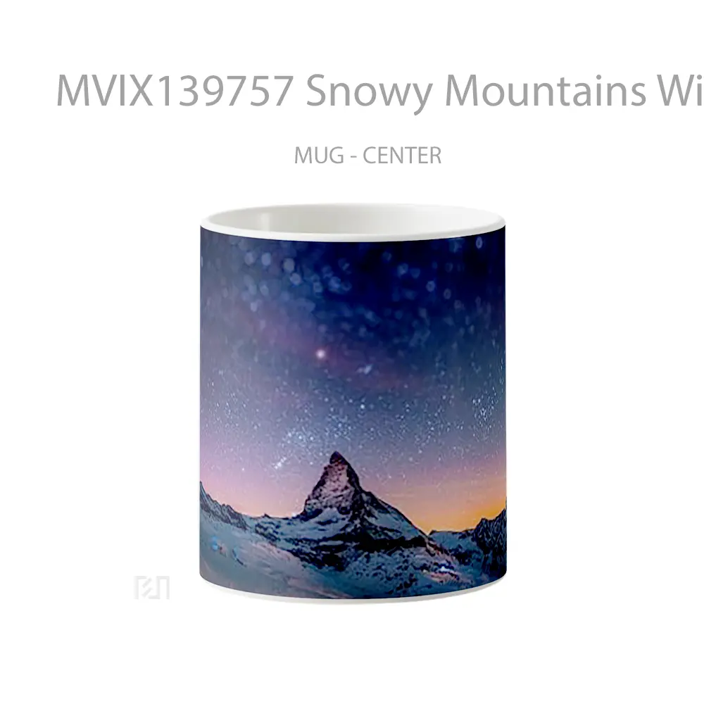 Mug Snowy Mountains With Spatial View Gelas Pemandangan Alam