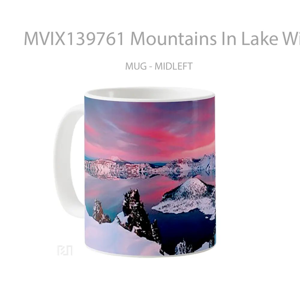 Mug Mountains In Lake With Snow Gelas Pemandangan Alam - All-side / Desain
