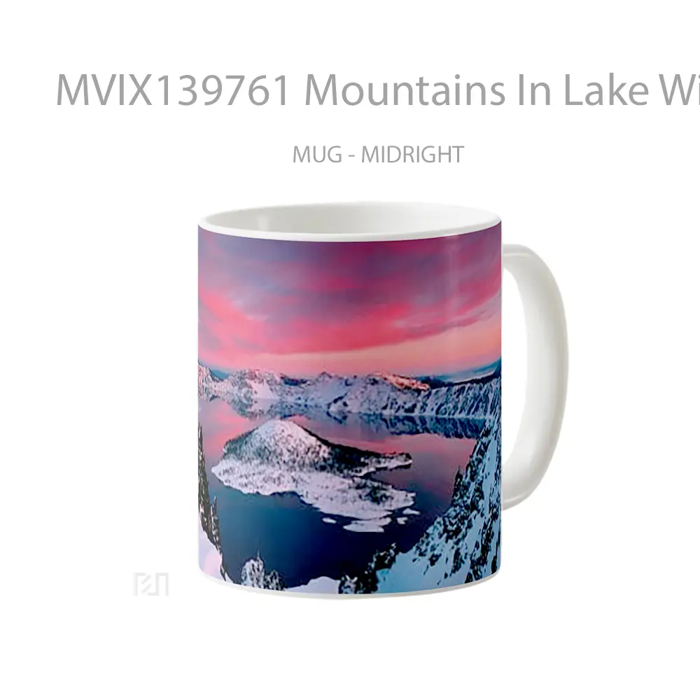 Mug Mountains In Lake With Snow Gelas Pemandangan Alam - All-side / Desain