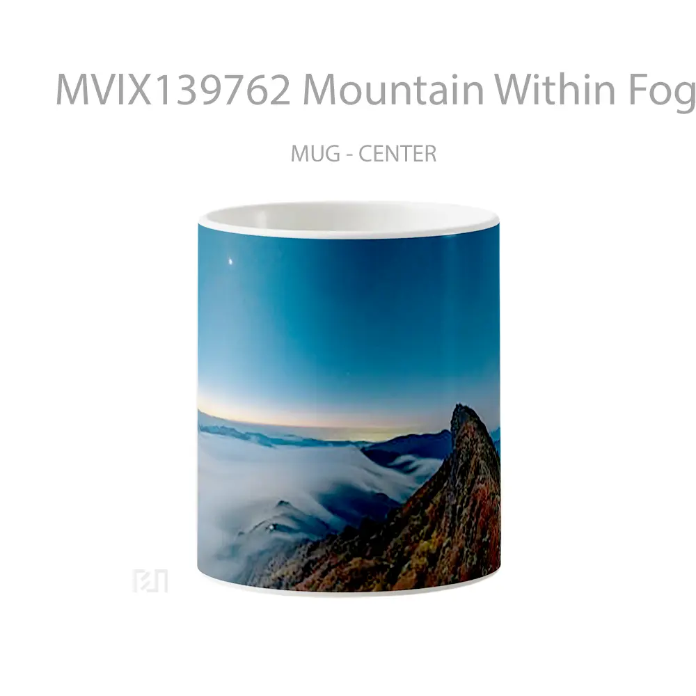 Mug Mountain Within Fog Gelas Pemandangan Alam