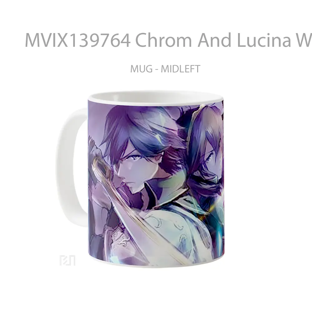 Mug Chrom And Lucina With Sword From Fire Emblem Awakening Gelas Keramik Unik - All-side / Desain