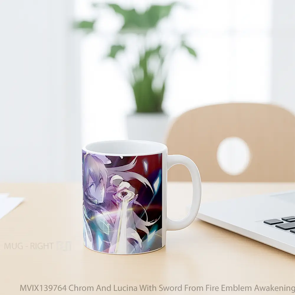 Mug Chrom And Lucina With Sword From Fire Emblem Awakening Gelas Keramik Unik - All-side / Desain