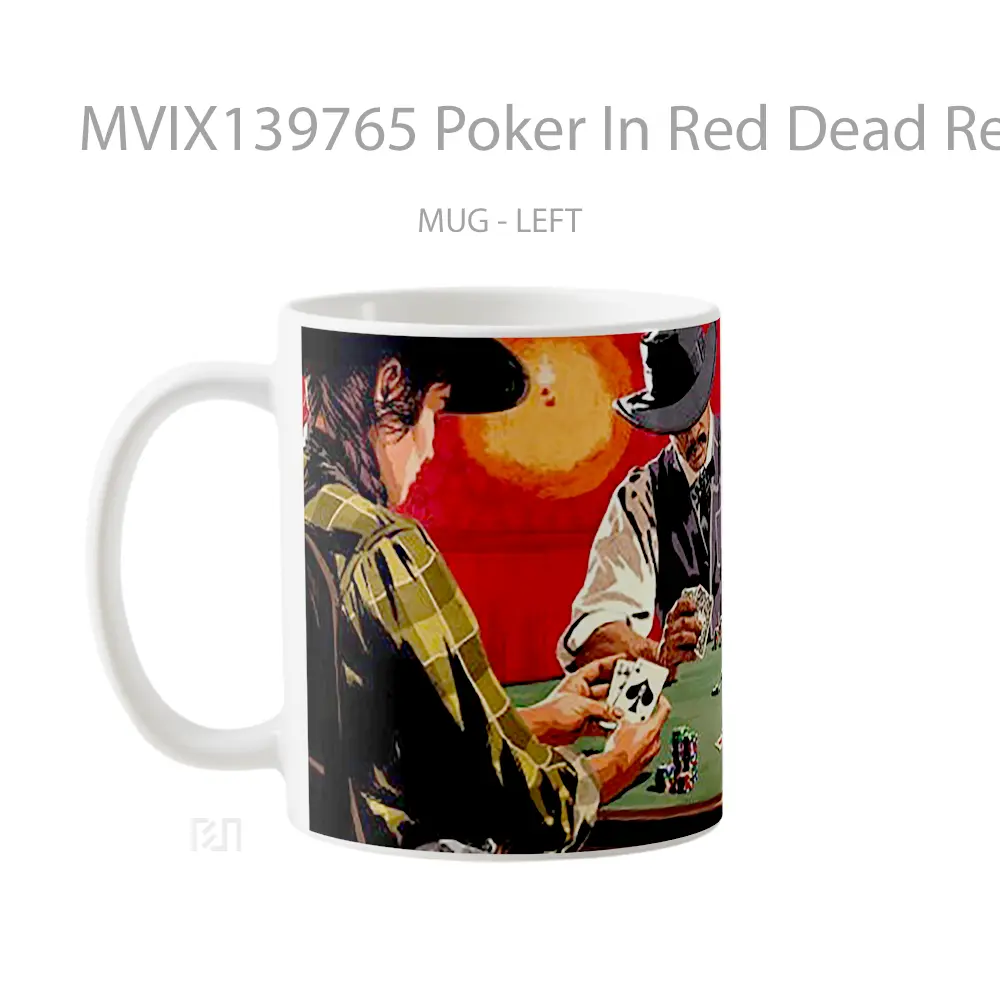 Mug Poker In Red Dead Redemption Gelas Keramik Unik - All-side / Desain