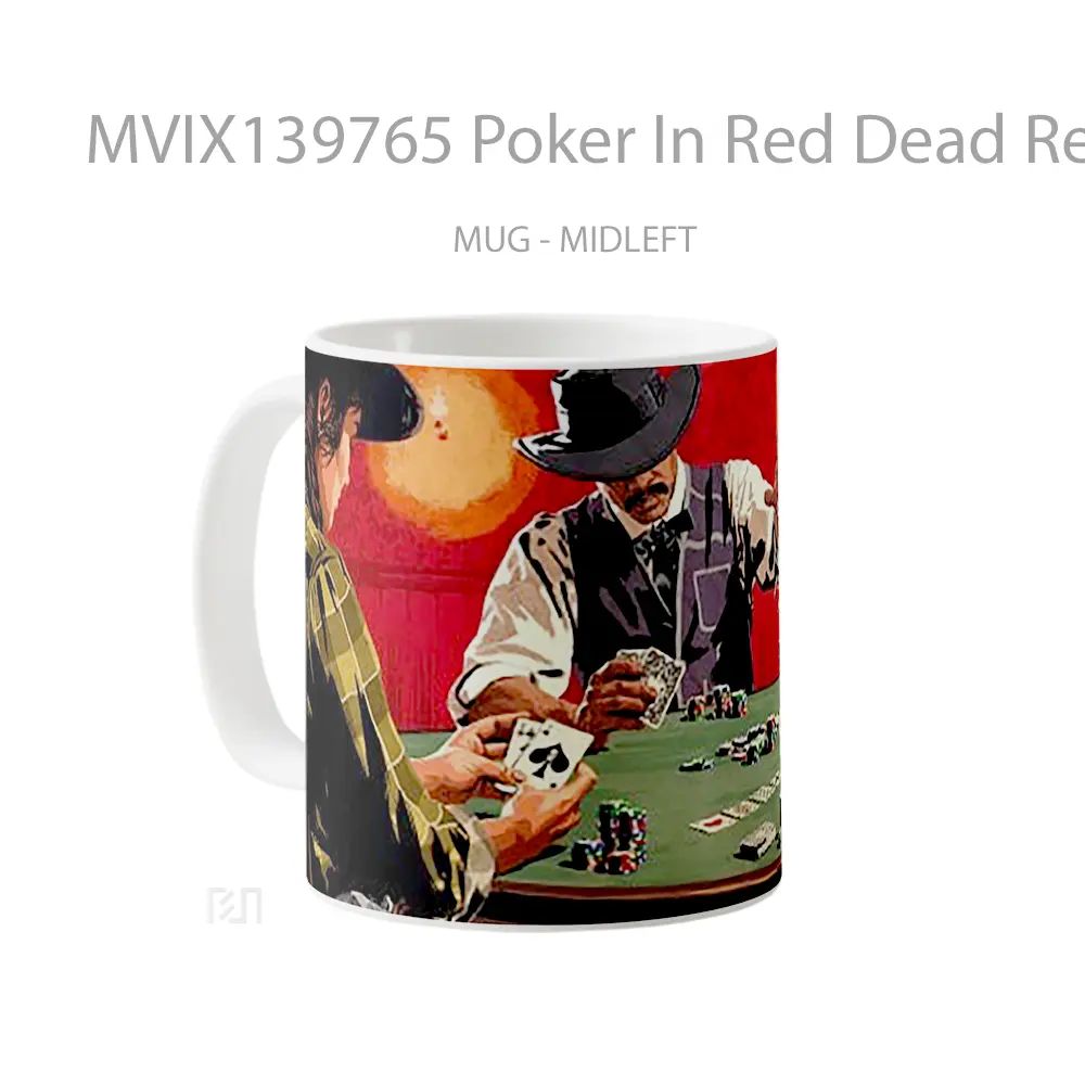 Mug Poker In Red Dead Redemption Gelas Keramik Unik - All-side / Desain