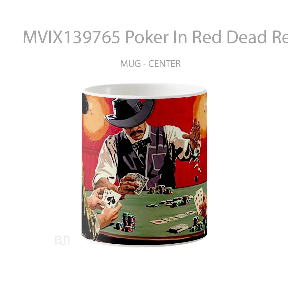 Mug Poker In Red Dead Redemption Gelas Keramik Unik