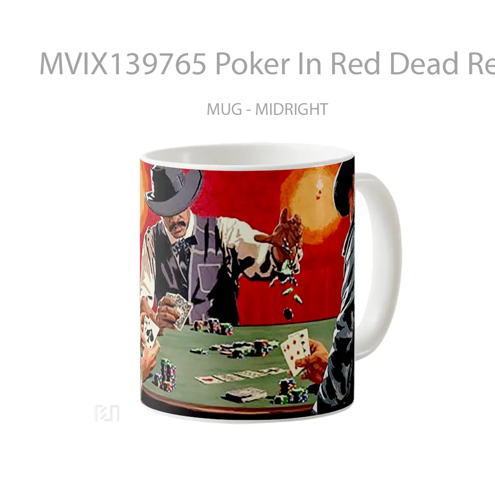 Mug Poker In Red Dead Redemption Gelas Keramik Unik - All-side / Desain