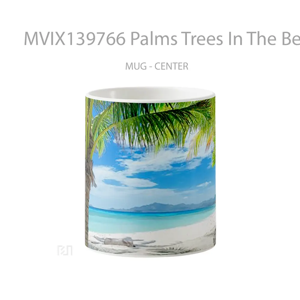 Mug Palms Trees In The Beach With Blue Sky Gelas Pemandangan Alam
