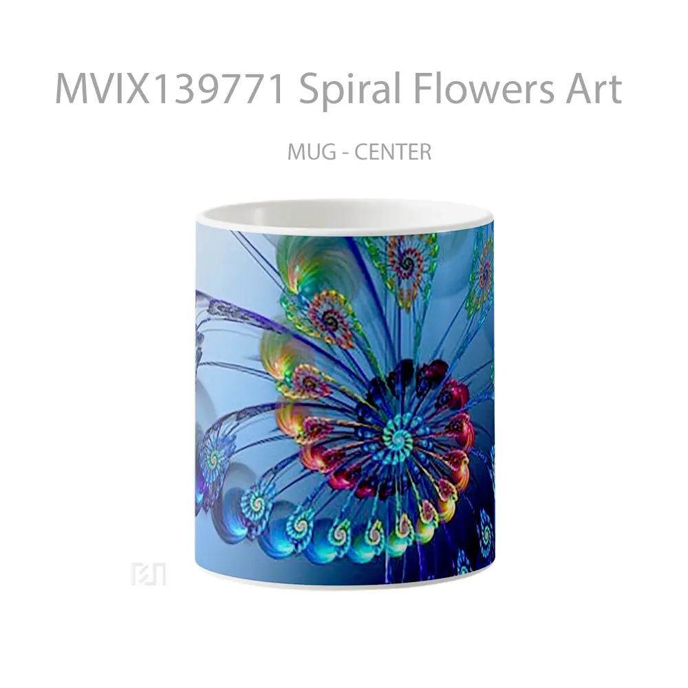 Mug Spiral Flowers Art Gelas Pemandangan Alam