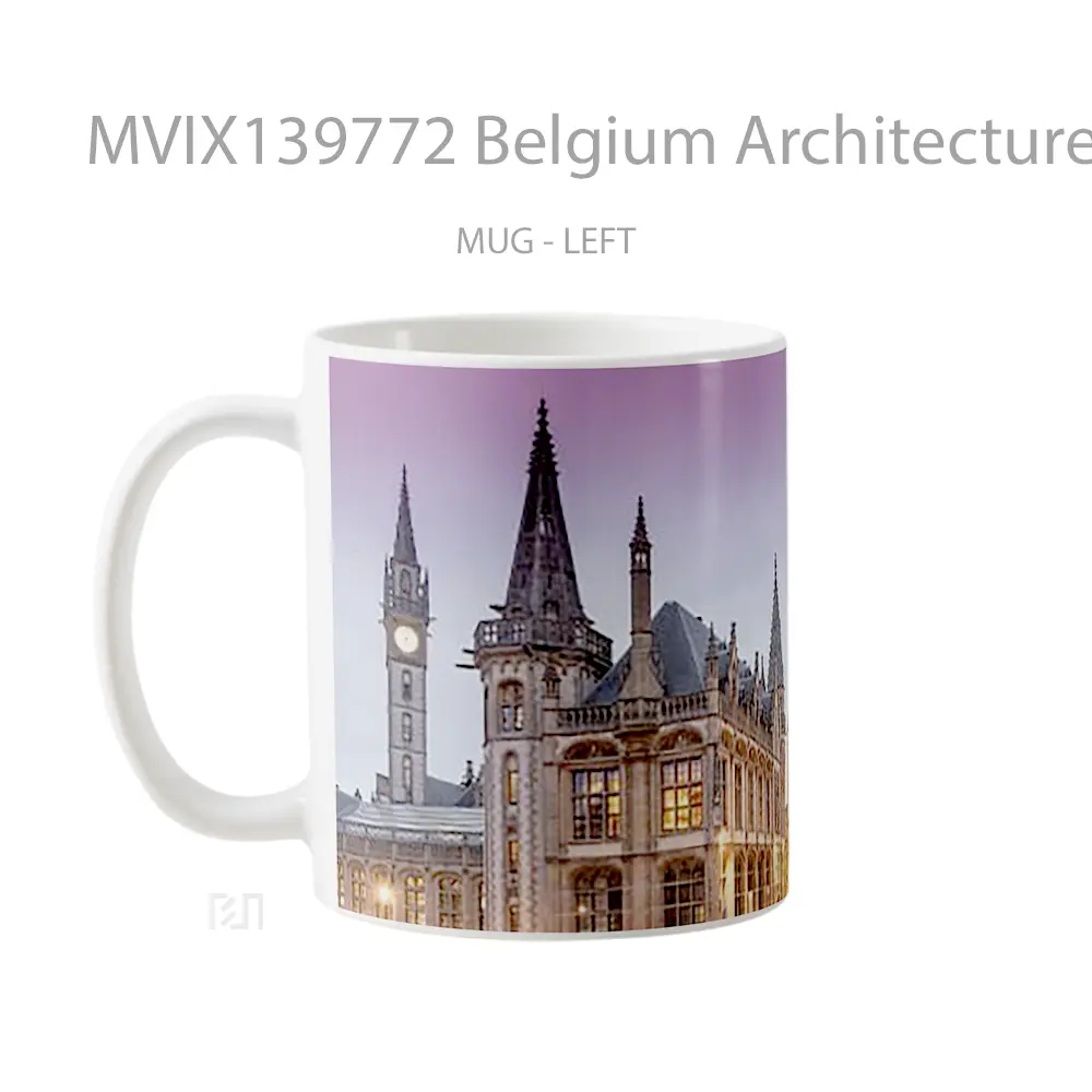 Mug Belgium Architecture Gelas Keramik Unik - All-side / Desain