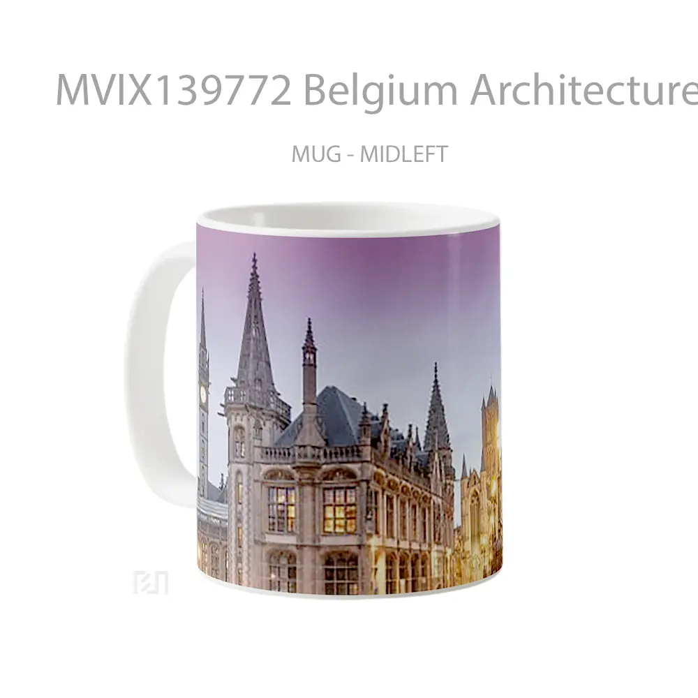 Mug Belgium Architecture Gelas Keramik Unik - All-side / Desain