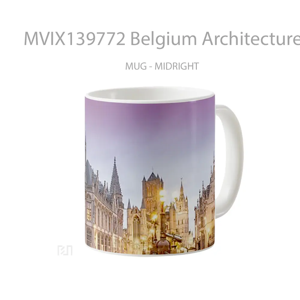 Mug Belgium Architecture Gelas Keramik Unik - All-side / Desain