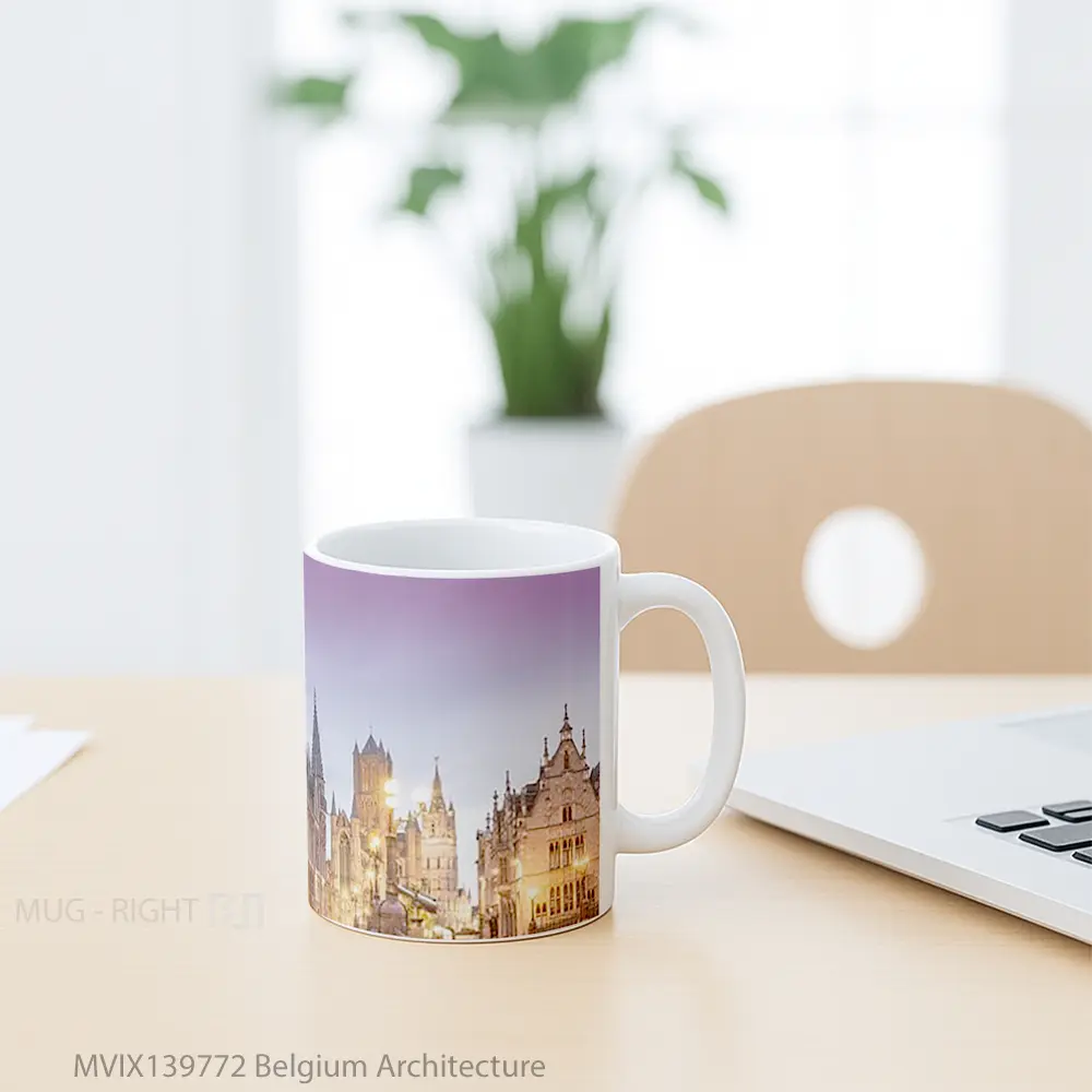 Mug Belgium Architecture Gelas Keramik Unik - All-side / Desain