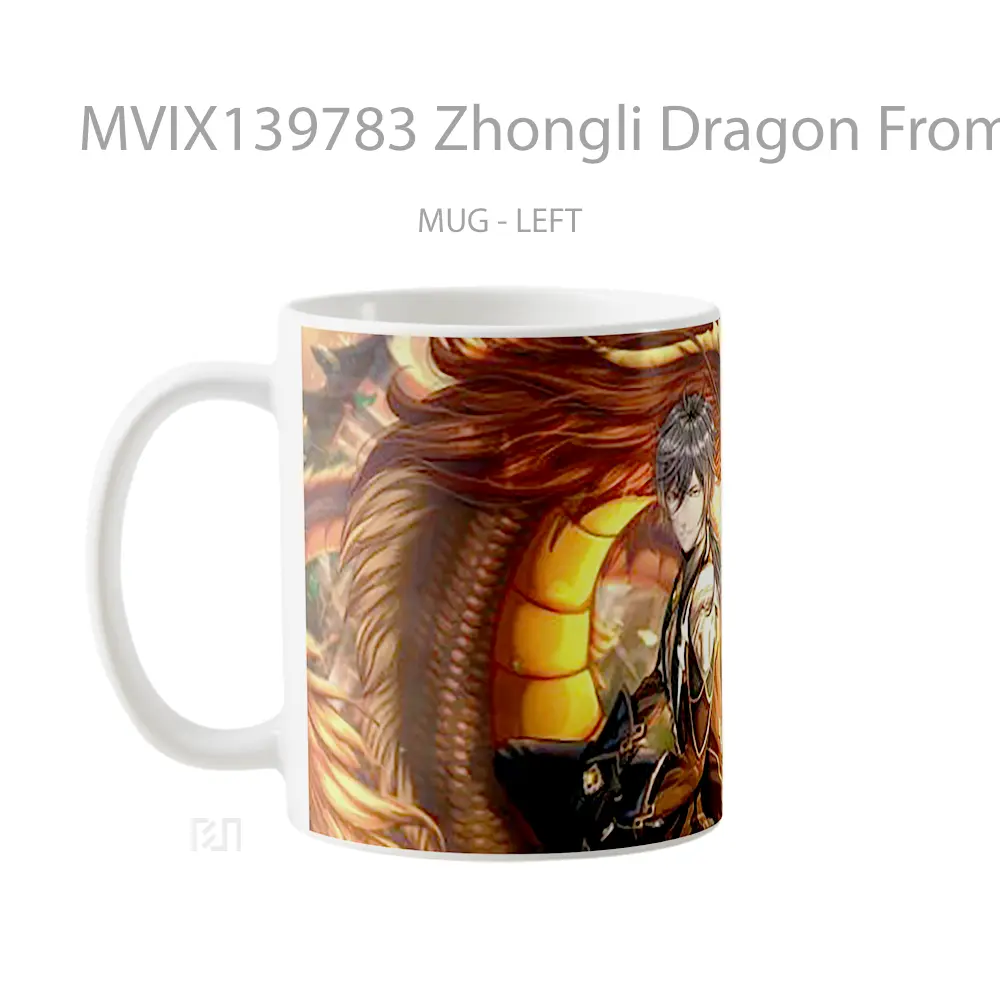 Mug Zhongli Dragon From Genshin Impact Cangkir Gamer - All-side / Desain