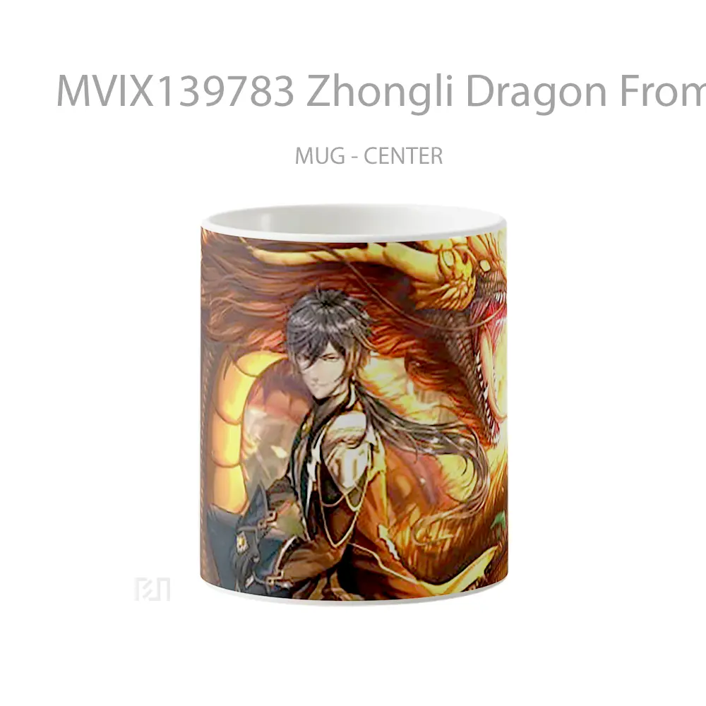 Mug Zhongli Dragon From Genshin Impact Cangkir Gamer