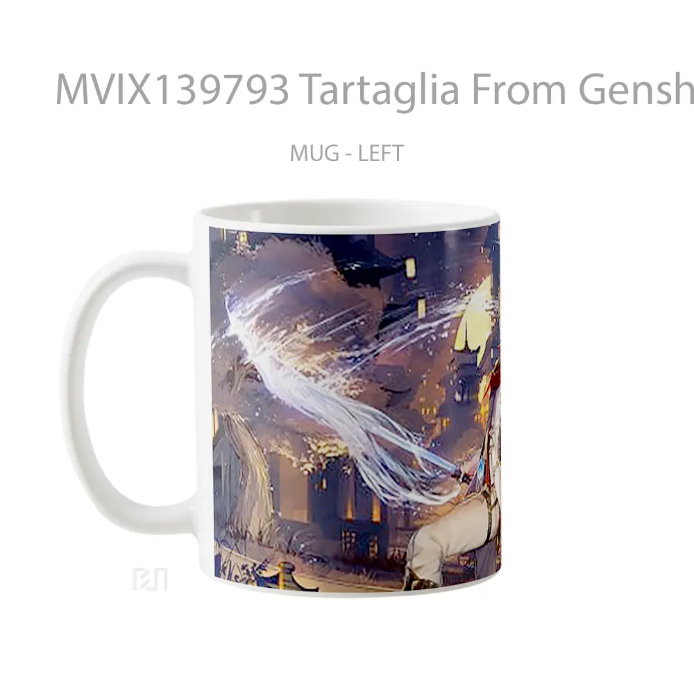 Mug Tartaglia From Genshin Impact Cangkir Gamer - All-side / Desain