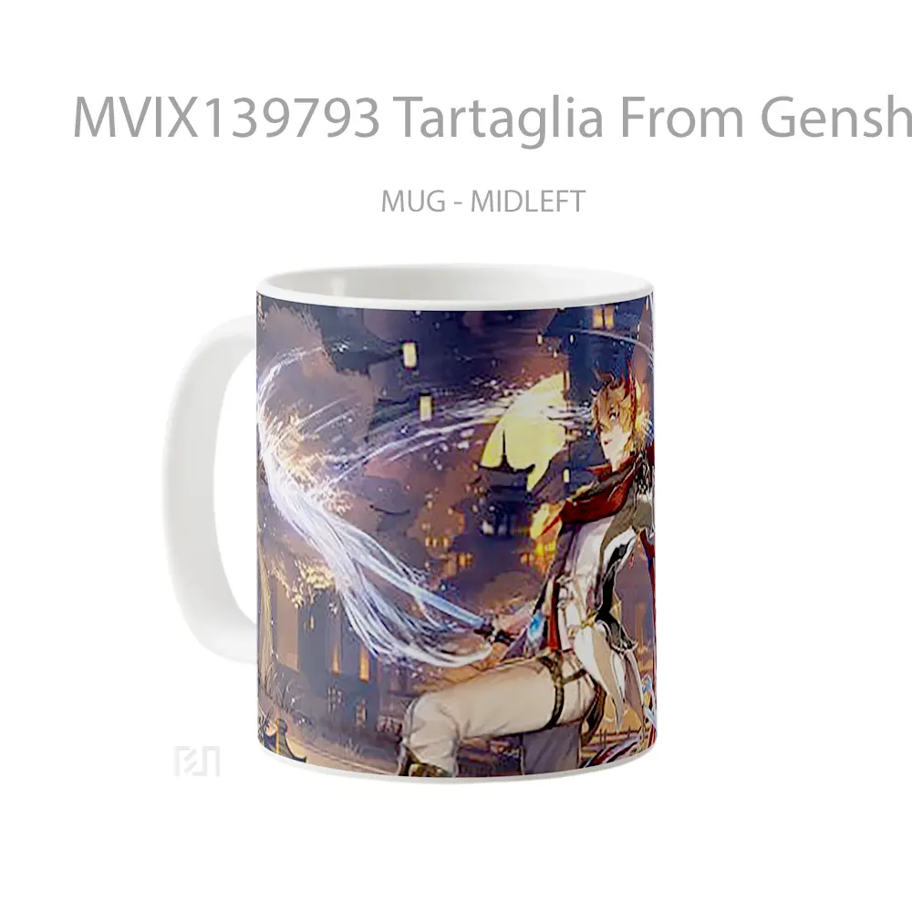 Mug Tartaglia From Genshin Impact Cangkir Gamer - All-side / Desain