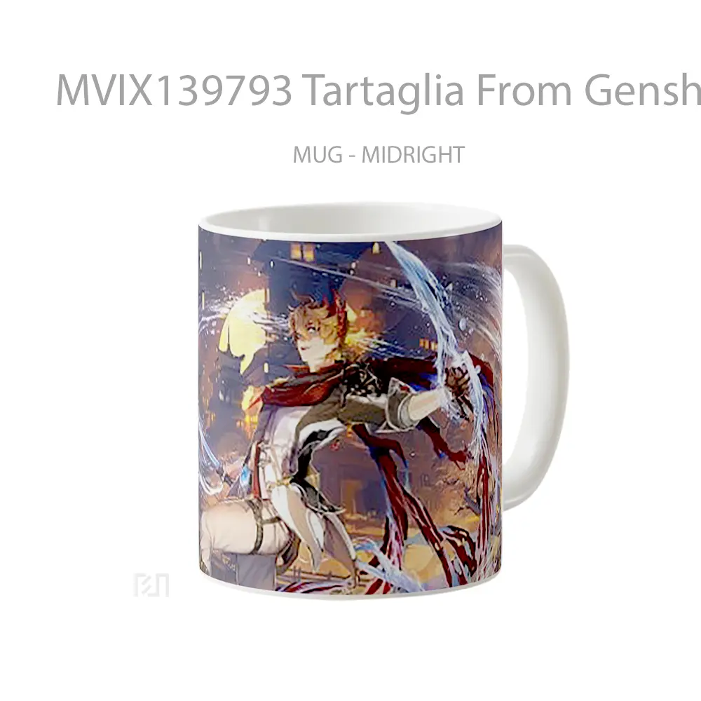 Mug Tartaglia From Genshin Impact Cangkir Gamer - All-side / Desain