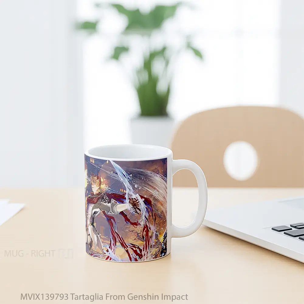 Mug Tartaglia From Genshin Impact Cangkir Gamer - All-side / Desain