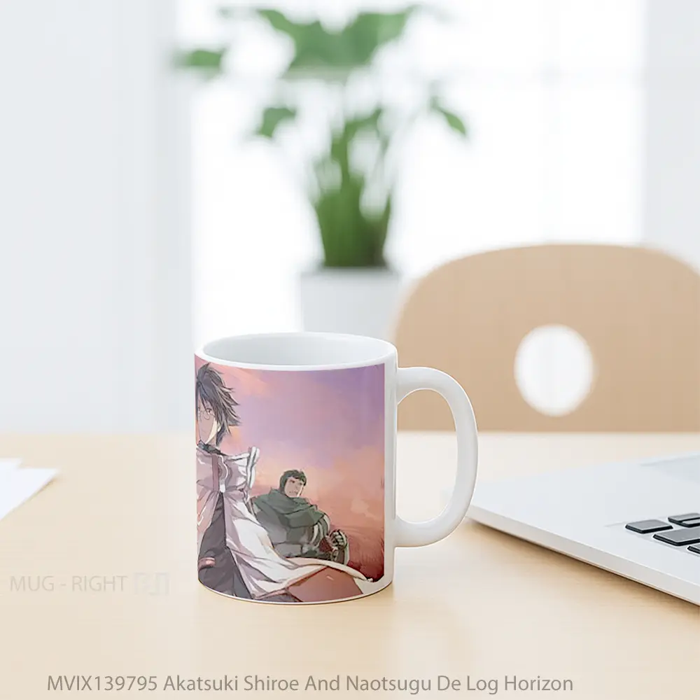 Mug Akatsuki Shiroe And Naotsugu De Log Horizon Gelas Keramik Unik - All-side / Desain