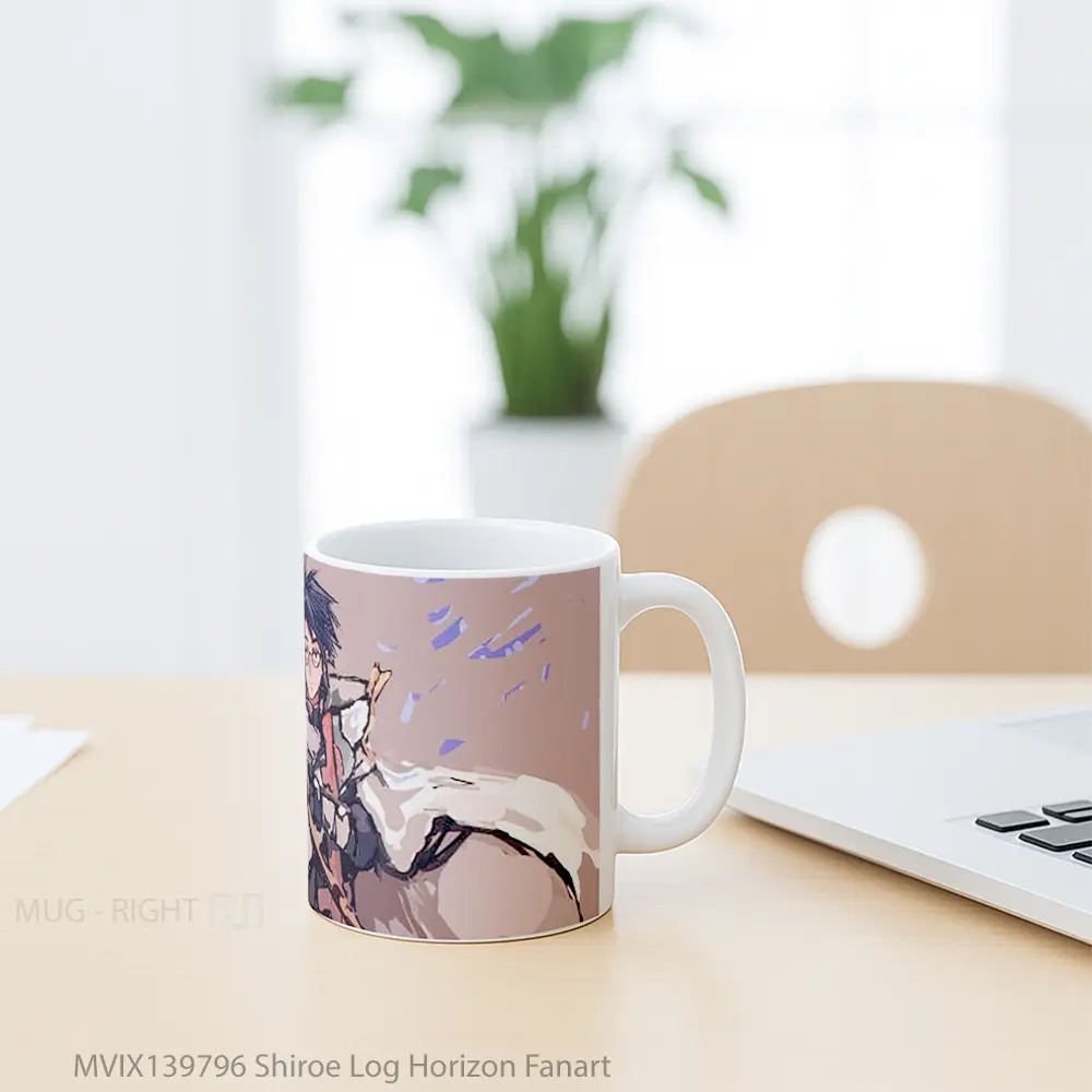 Mug Shiroe Log Horizon Fanart Gelas Keramik Unik - All-side / Desain