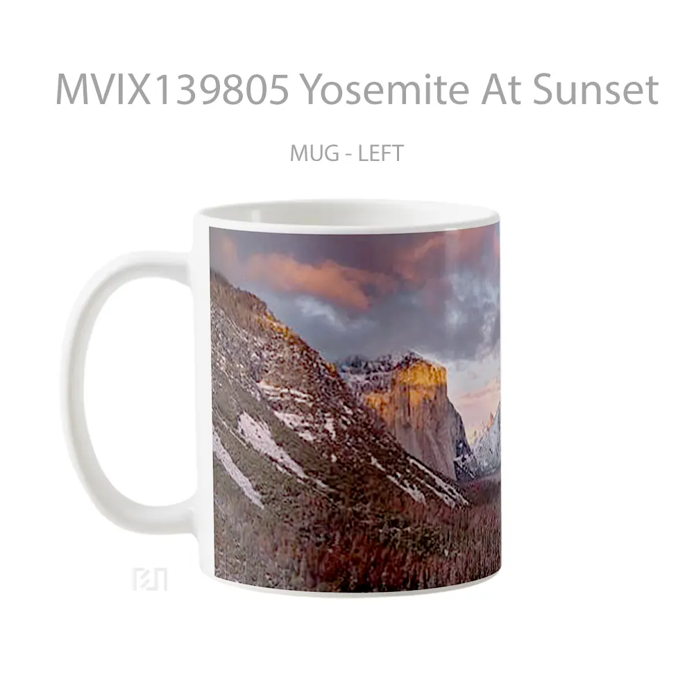 Mug Yosemite At Sunset Gelas Pemandangan Alam - All-side / Desain