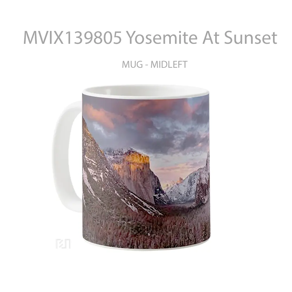 Mug Yosemite At Sunset Gelas Pemandangan Alam - All-side / Desain