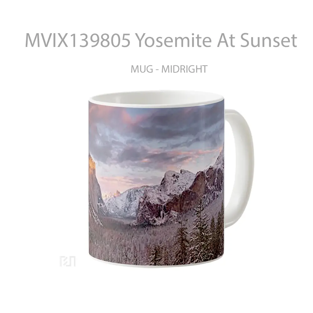 Mug Yosemite At Sunset Gelas Pemandangan Alam - All-side / Desain