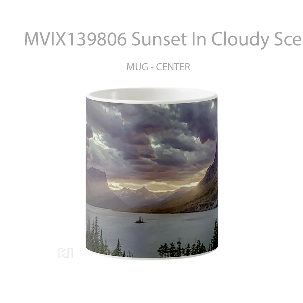 Mug Sunset In Cloudy Scenery In St Mary National Park Gelas Pemandangan Alam