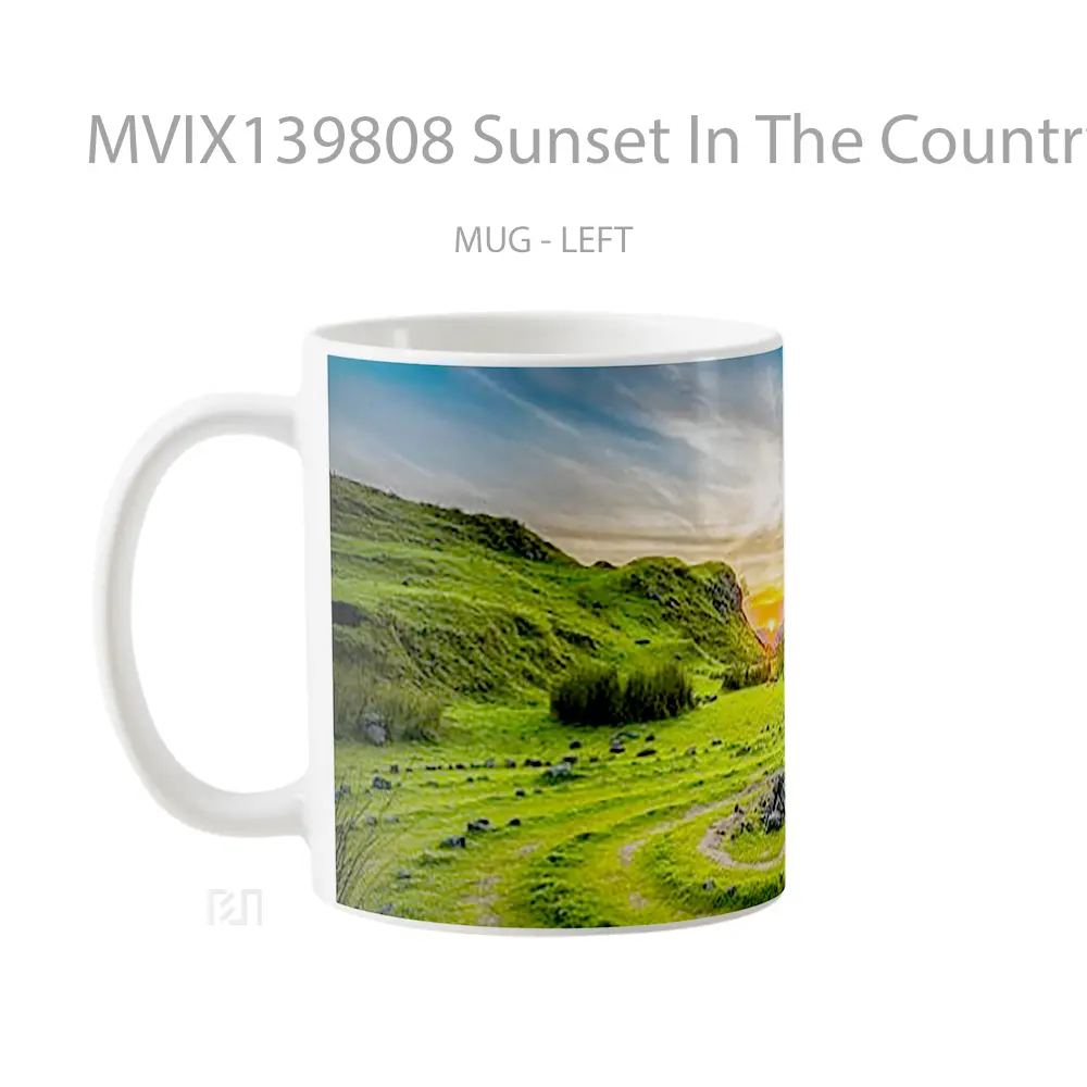 Mug Sunset In The Country Side In United Kingdom Gelas Pemandangan Alam - All-side / Desain