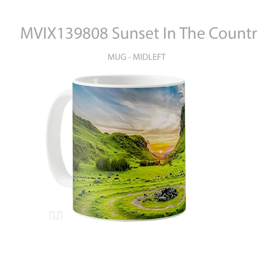 Mug Sunset In The Country Side In United Kingdom Gelas Pemandangan Alam - All-side / Desain