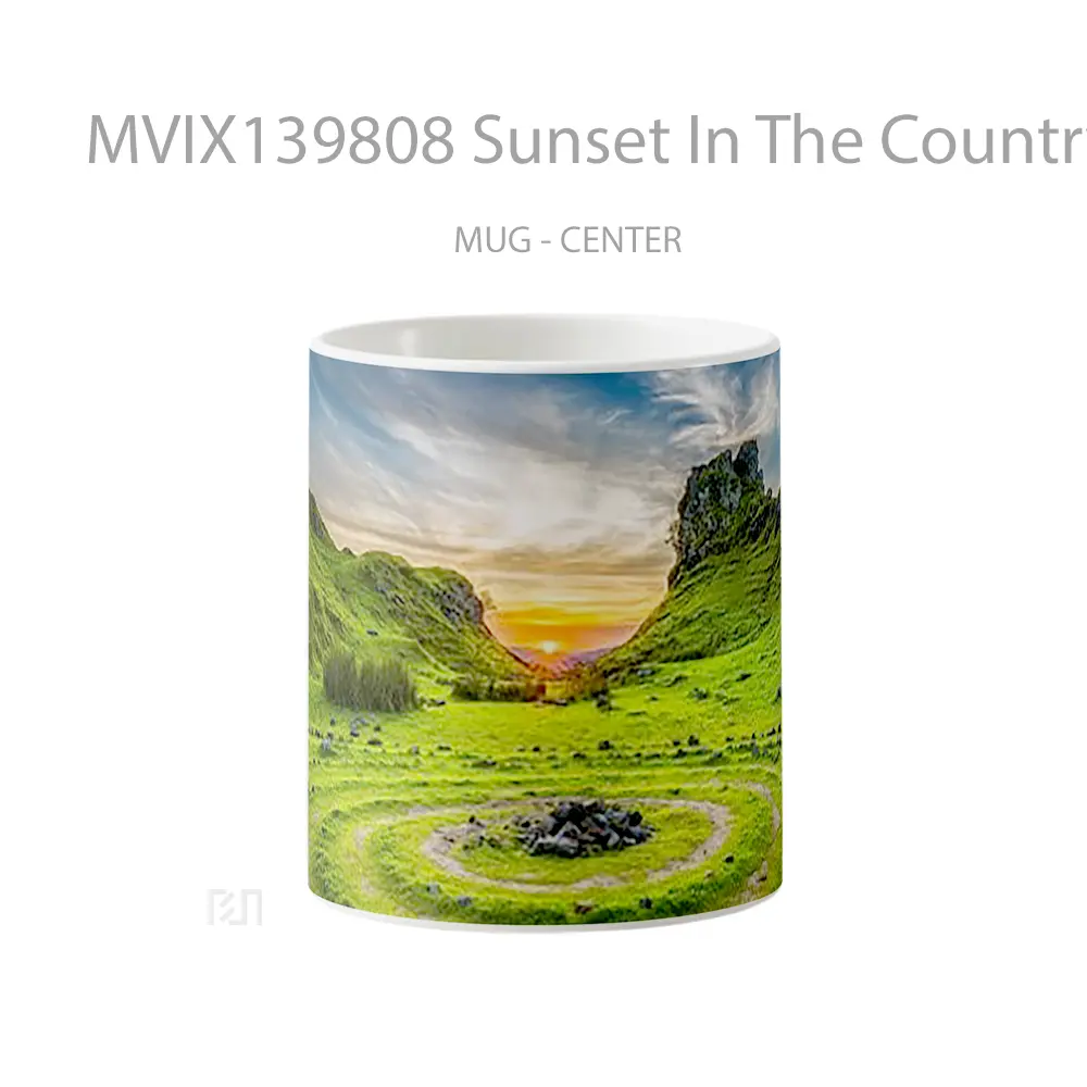 Mug Sunset In The Country Side In United Kingdom Gelas Pemandangan Alam