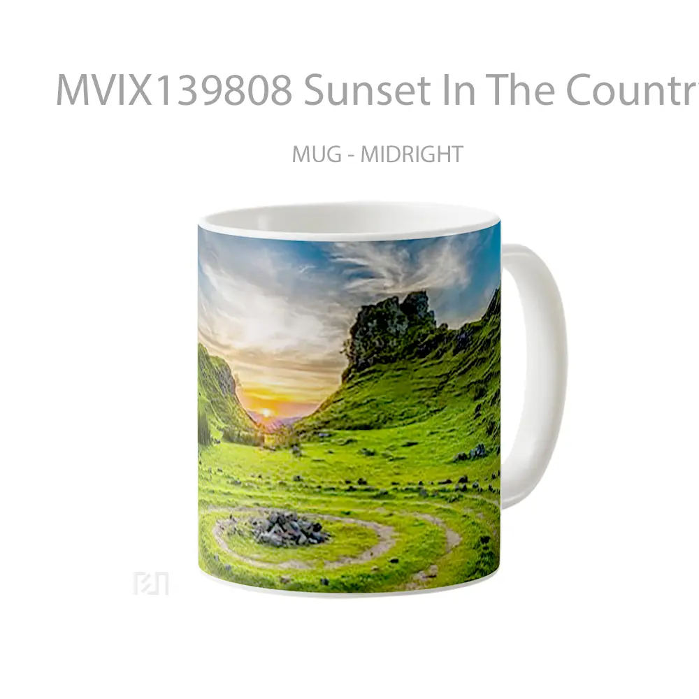Mug Sunset In The Country Side In United Kingdom Gelas Pemandangan Alam - All-side / Desain