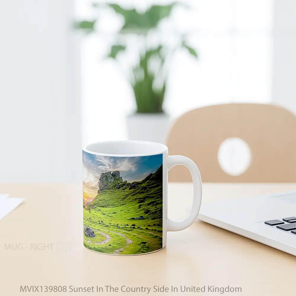 Mug Sunset In The Country Side In United Kingdom Gelas Pemandangan Alam - All-side / Desain