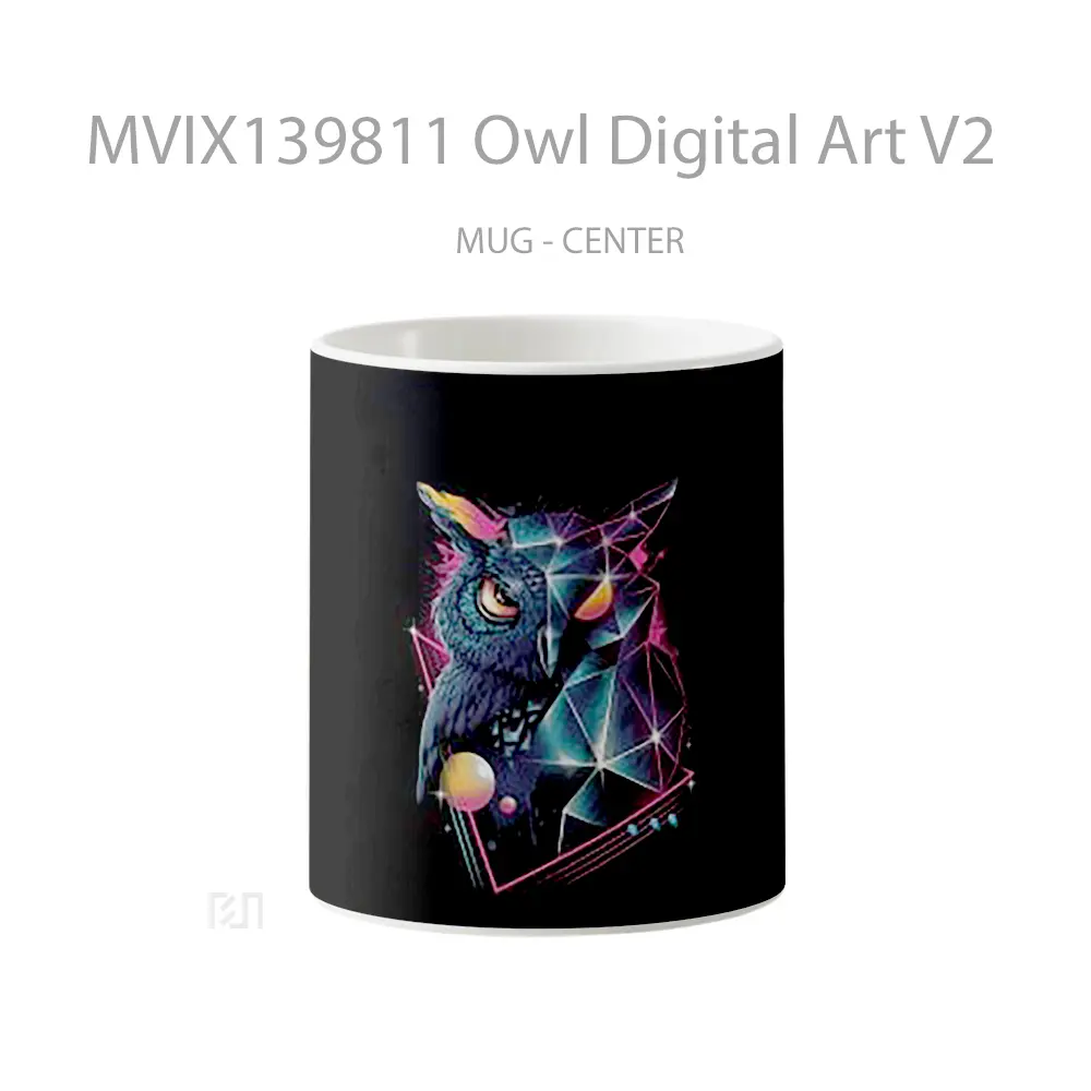 Mug Owl Digital Art V2 Gelas Hewan Lucu