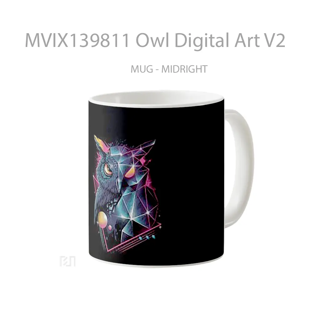 Mug Owl Digital Art V2 Gelas Hewan Lucu - All-side / Desain
