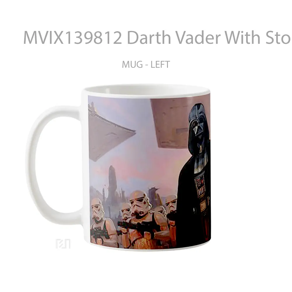 Mug Darth Vader With Stormtroopers Gelas Star Wars - All-side / Desain
