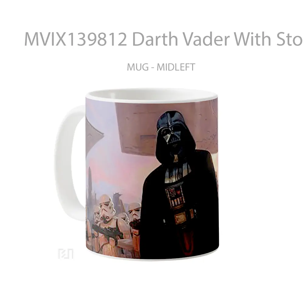 Mug Darth Vader With Stormtroopers Gelas Star Wars - All-side / Desain