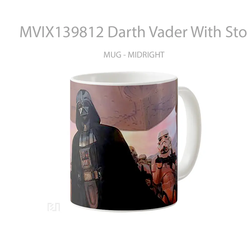 Mug Darth Vader With Stormtroopers Gelas Star Wars - All-side / Desain