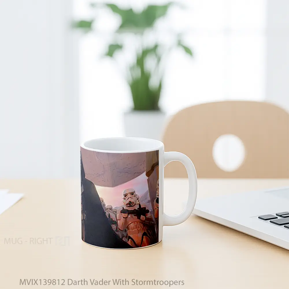 Mug Darth Vader With Stormtroopers Gelas Star Wars - All-side / Desain