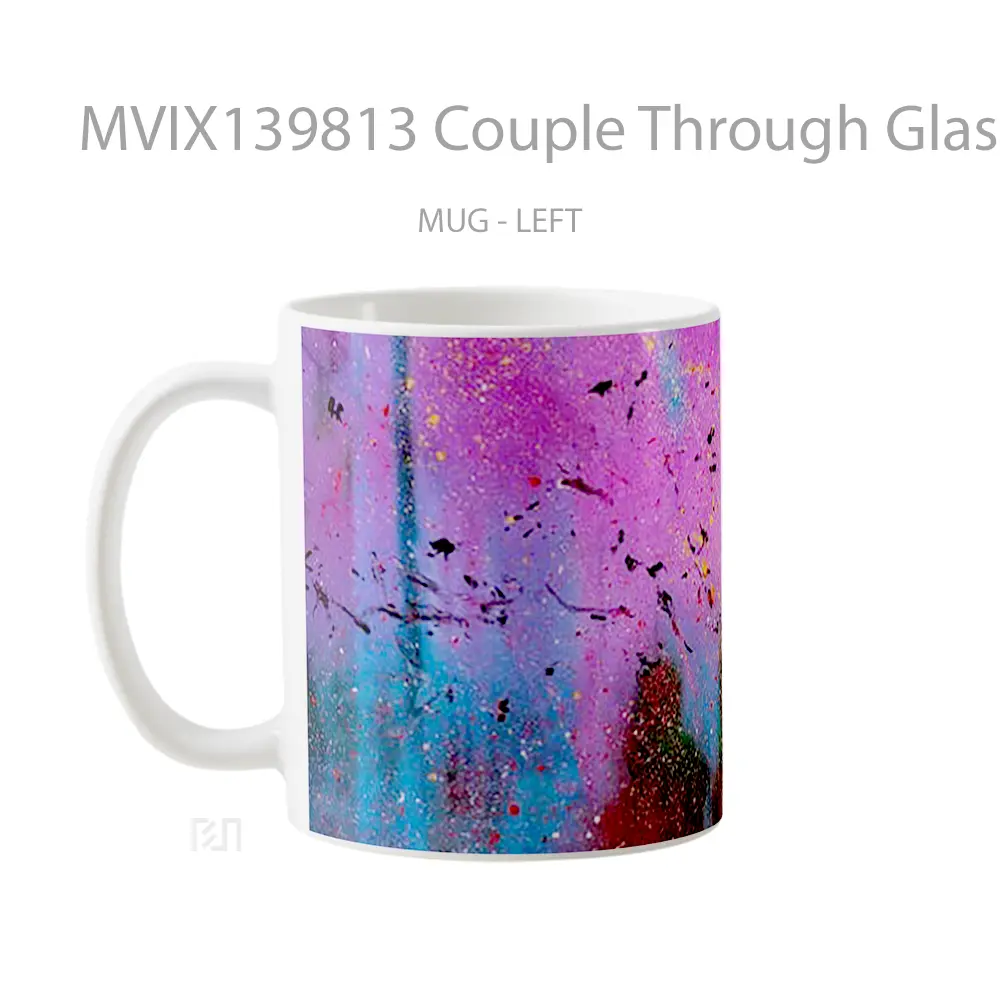 Mug Couple Through Glass With Paint Gelas Keramik Unik - All-side / Desain