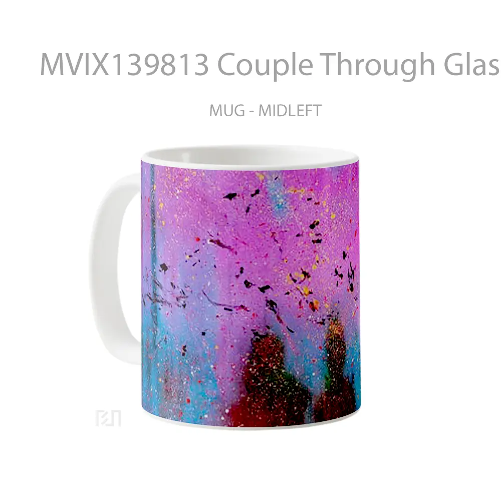 Mug Couple Through Glass With Paint Gelas Keramik Unik - All-side / Desain
