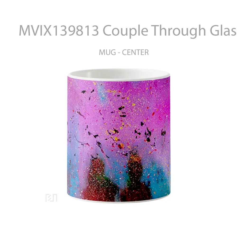 Mug Couple Through Glass With Paint Gelas Keramik Unik