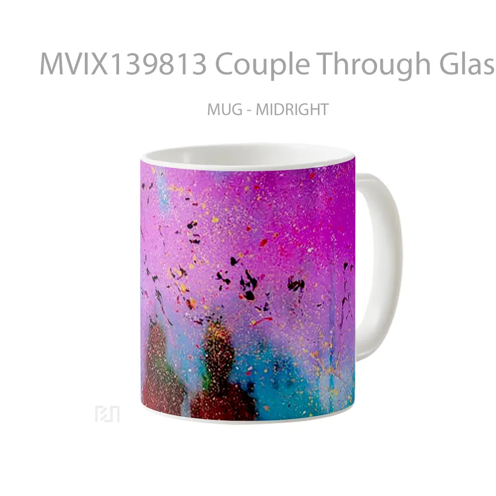 Mug Couple Through Glass With Paint Gelas Keramik Unik - All-side / Desain