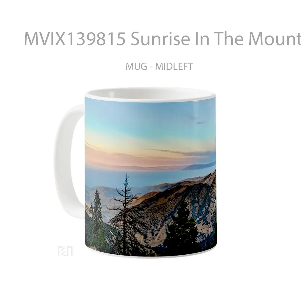 Mug Sunrise In The Mountains Of The Forest Gelas Pemandangan Alam - All-side / Desain