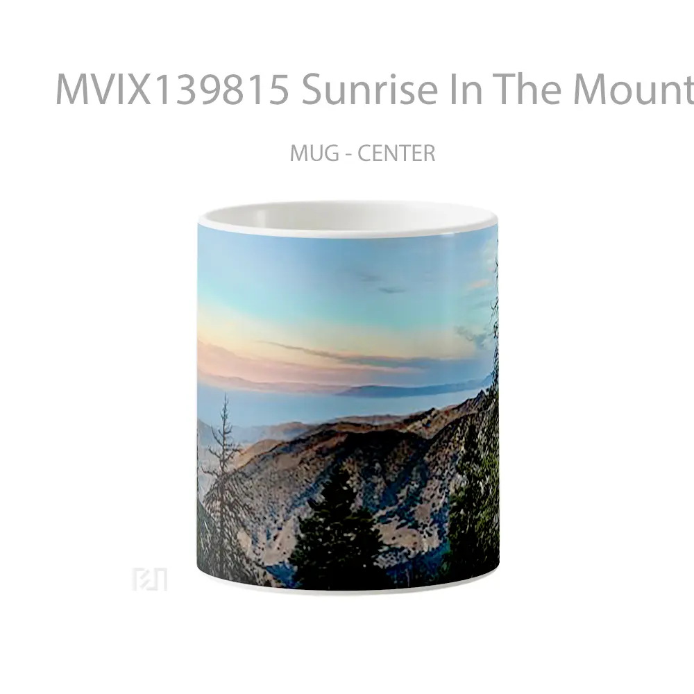 Mug Sunrise In The Mountains Of The Forest Gelas Pemandangan Alam